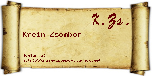 Krein Zsombor névjegykártya